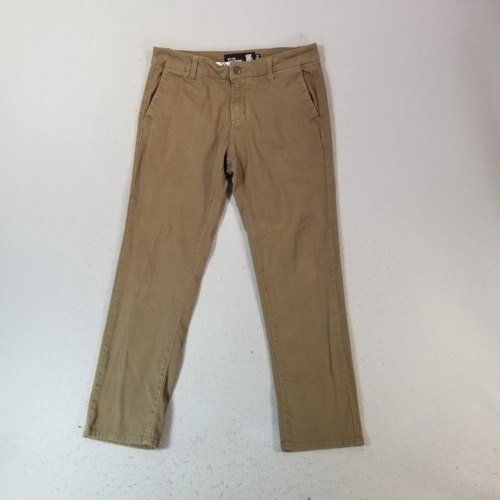 RSQ chino pants men's 29 x 29 Brown London slim straight Flex stretch Preppy